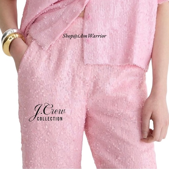 J.Crew Collection NWT bubblegum high waisted pink sequin pants *shop@iamwarrior - Picture 2 of 13